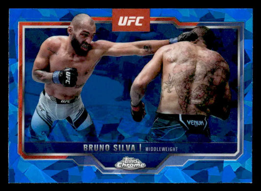 Topps Chrome Sapphire UFC trading card featuring Bruno Silva from Chrome Sapphire Edition UFC