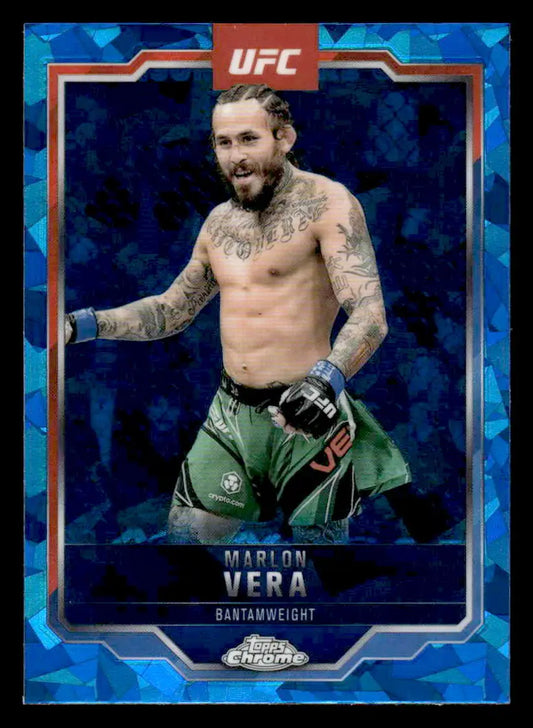 Collectible MMA trading card of Marlon Vera from 2025 Topps Chrome Sapphire Edition UFC