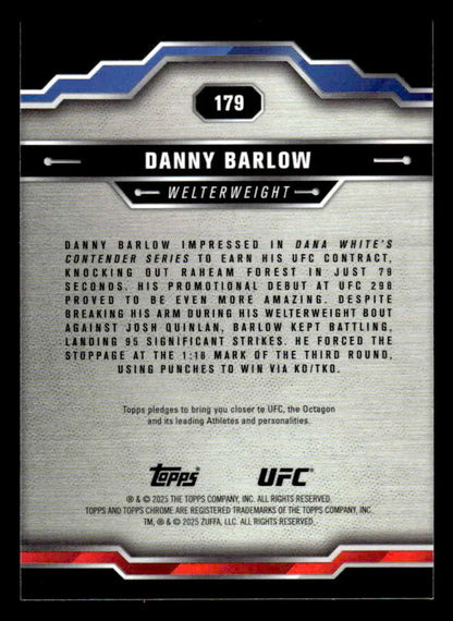 Collectible trading card with silver and black design from 2025 Topps Chrome Sapphire Edition UFC