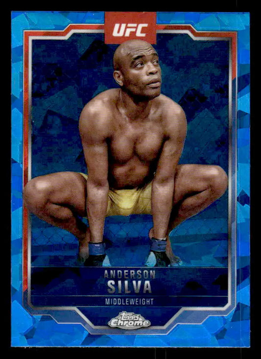 Blue and red Anderson Silva UFC trading card from 2025 Topps Chrome Sapphire Edition UFC
