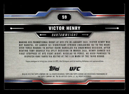 UFC Victor Henry trading card from 2025 Topps Chrome Sapphire Edition UFC