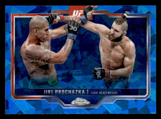 UFC trading card featuring two fighters from 2025 Topps Chrome Sapphire Edition UFC