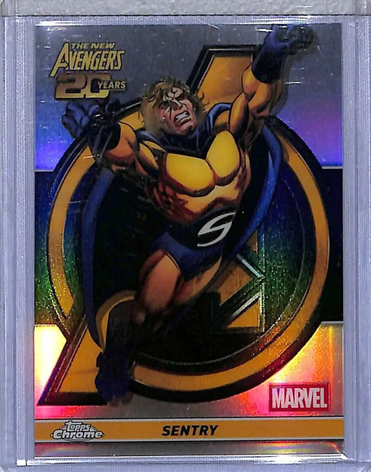 Sentry Marvel trading card from 2025 Topps Chrome Avengers Anniversary series AV-4