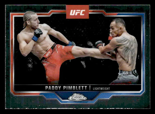 UFC trading card featuring Paddy Pimblett from 2025 Topps Chrome UFC series