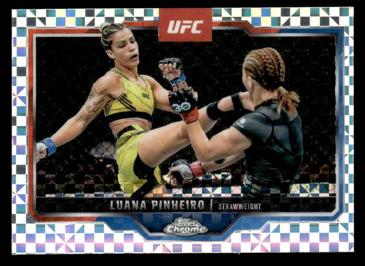 UFC trading card featuring Luana Pinheiro from 2025 Topps Chrome UFC X-Fractor