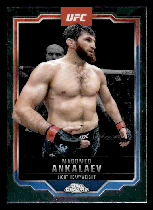 Collectible Topps Chrome UFC trading card of Magomed Ankalaev from 2025 Topps Chrome UFC series