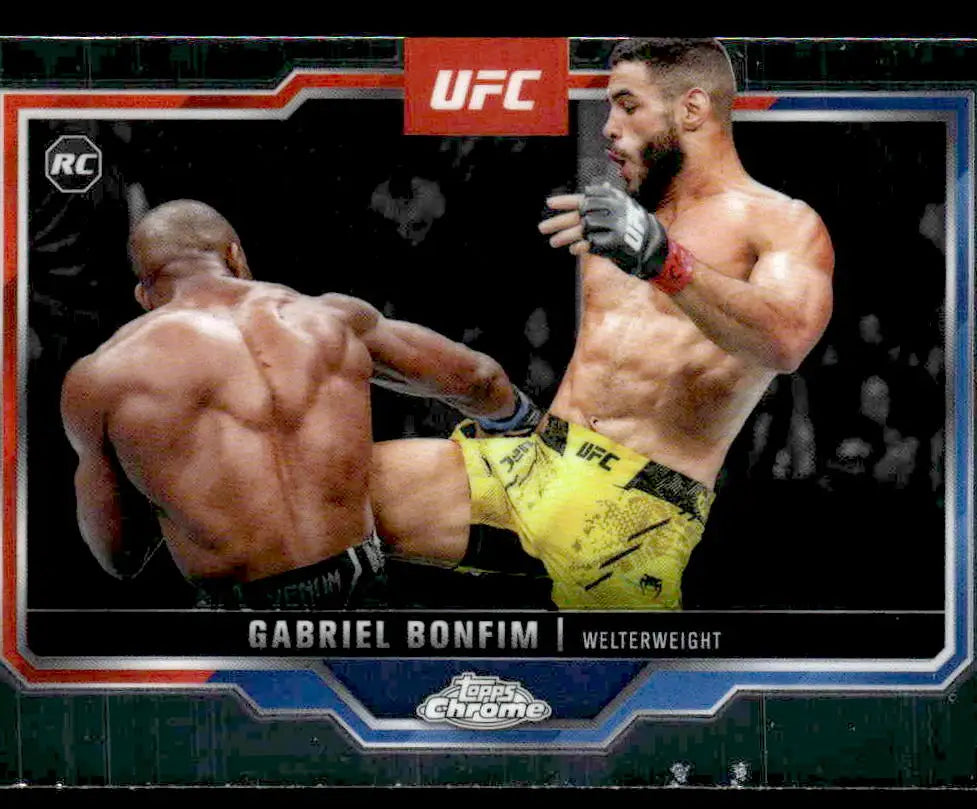 UFC trading card featuring Gabriel Bonfim from 2025 Topps Chrome UFC series