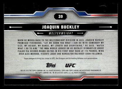 Collectible Topps Chrome UFC Joaquin Buckley Prism Refractor trading card