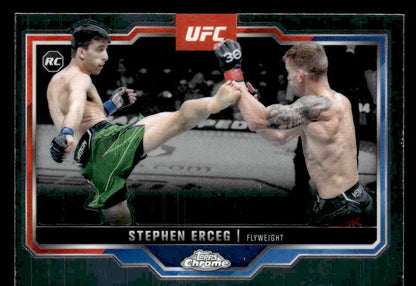 UFC trading card featuring Stephen Erceg from 2025 Topps Chrome UFC series