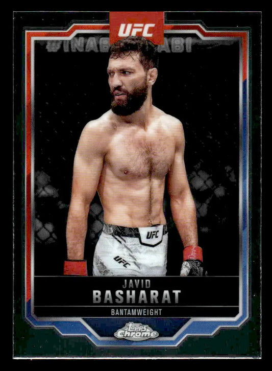UFC trading card featuring Javid Basharat from 2025 Topps Chrome UFC collection