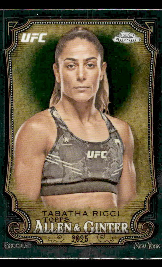 Collectible Topps Chrome UFC trading card of Tabatha Ricci featuring a female fighter