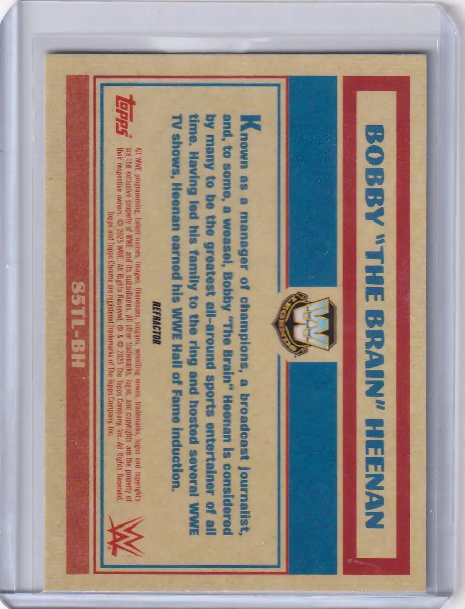 Bobby The Brain Heenan wrestling card from 2025 Topps Chrome WWE #85TL-BH collection