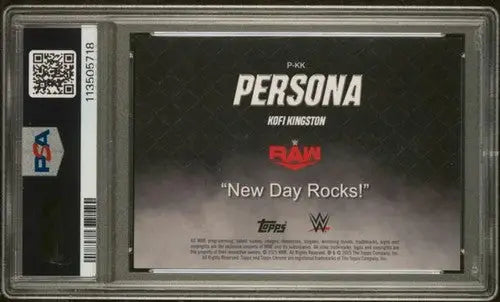 Graded Kofi Kingston wrestling card from 2025 Topps Chrome WWE Chrome WWE Persona collection