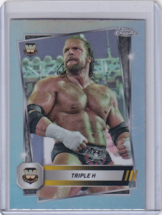 Triple H wrestling card from 2025 Topps Chrome WWE Refractor collection