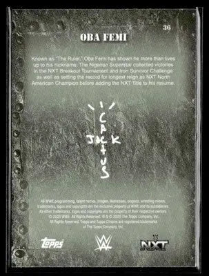 2025 Topps Chrome WWE x Cactus Jack #36 Oba Femi