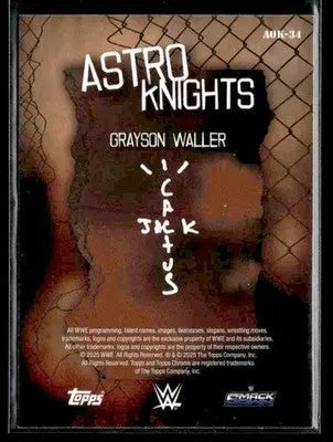 2025 Topps Chrome WWE x Cactus Jack #AOK-34 Grayson Waller Astroknights
