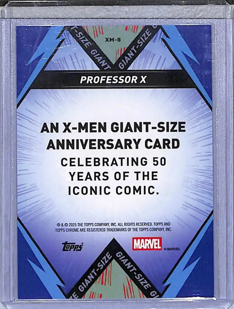 Giant size Professor X anniversary card from 2025 Topps Chrome X-MEN collection