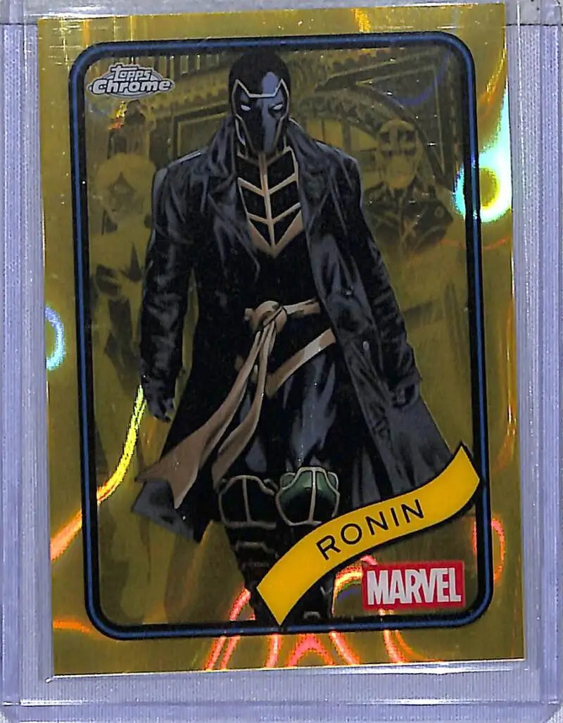Ronin Marvel trading card from 2025 Topps Chrome Yellow Lava series showcasing chrome yellow lava design