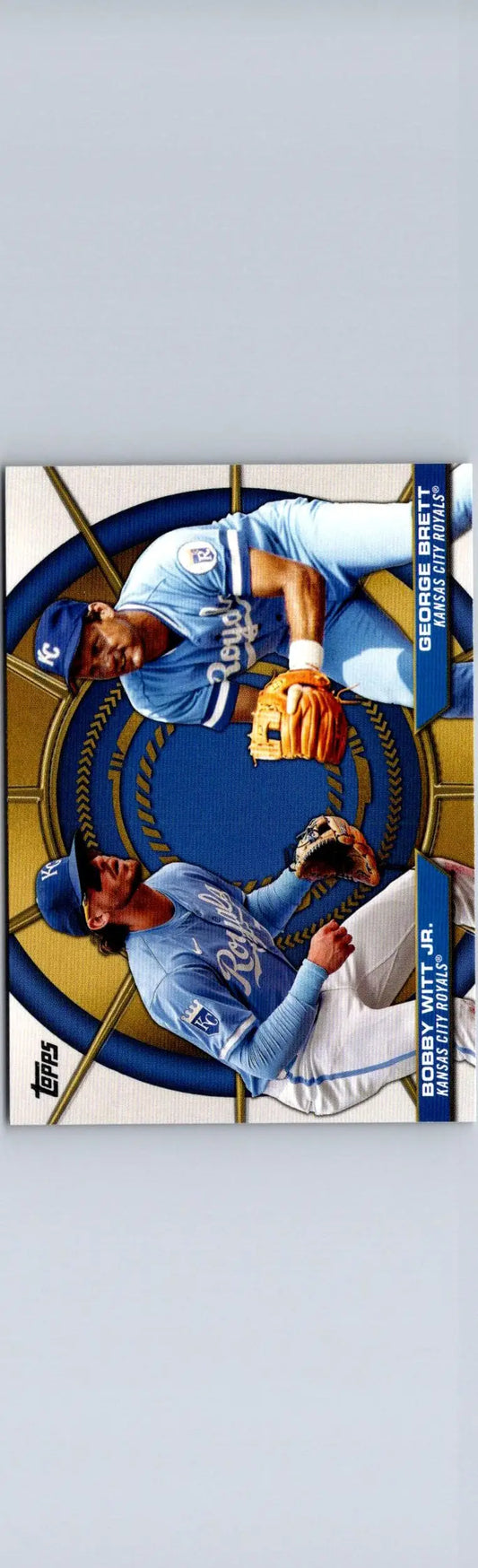 Baseball card of George Brett and Bobby Witt Jr. from 2025 Topps Dynamic Duos