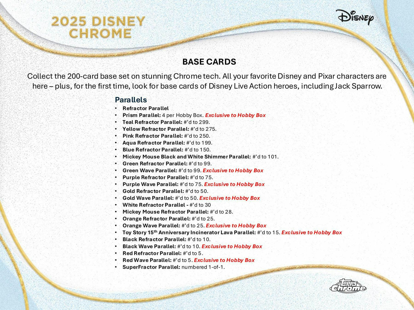 2025 Topps Disney Chrome Hobby Box | Columbia Sports Cards