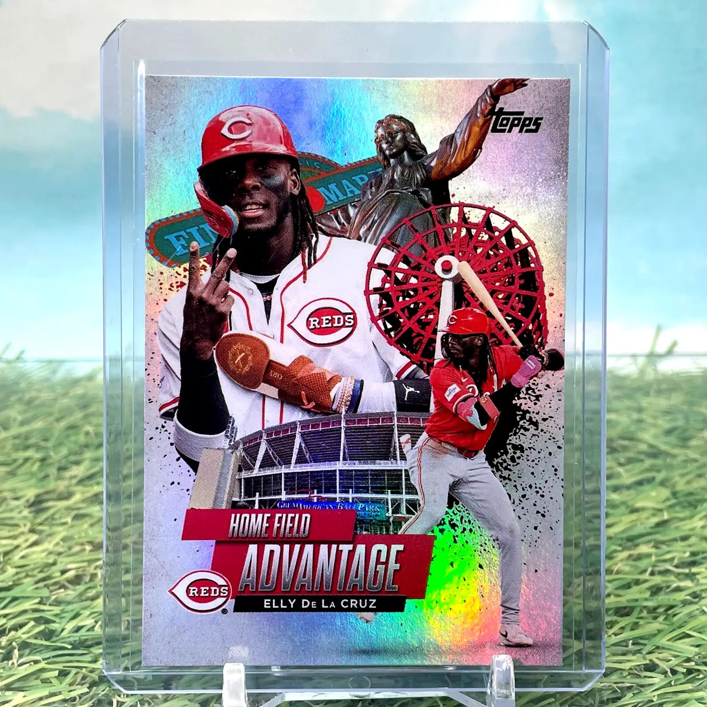 Elly De La Cruz baseball card from 2025 Topps Home Field Advantage Cincinnati Reds SP Card