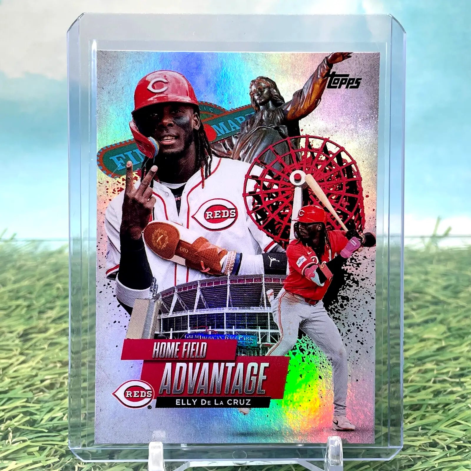 Elly De La Cruz baseball card from 2025 Topps Home Field Advantage Cincinnati Reds SP Card