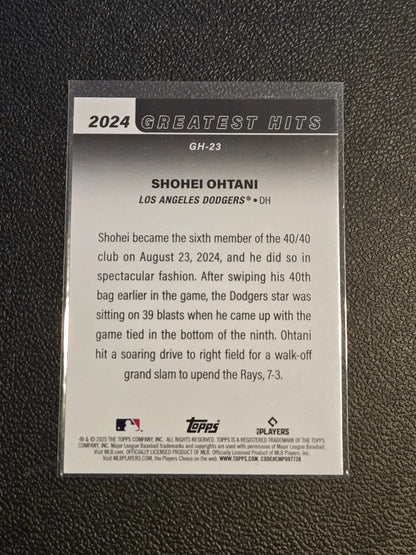 Baseball trading card of Shohei Ohtani from 2025 Topps Greatest Hits series