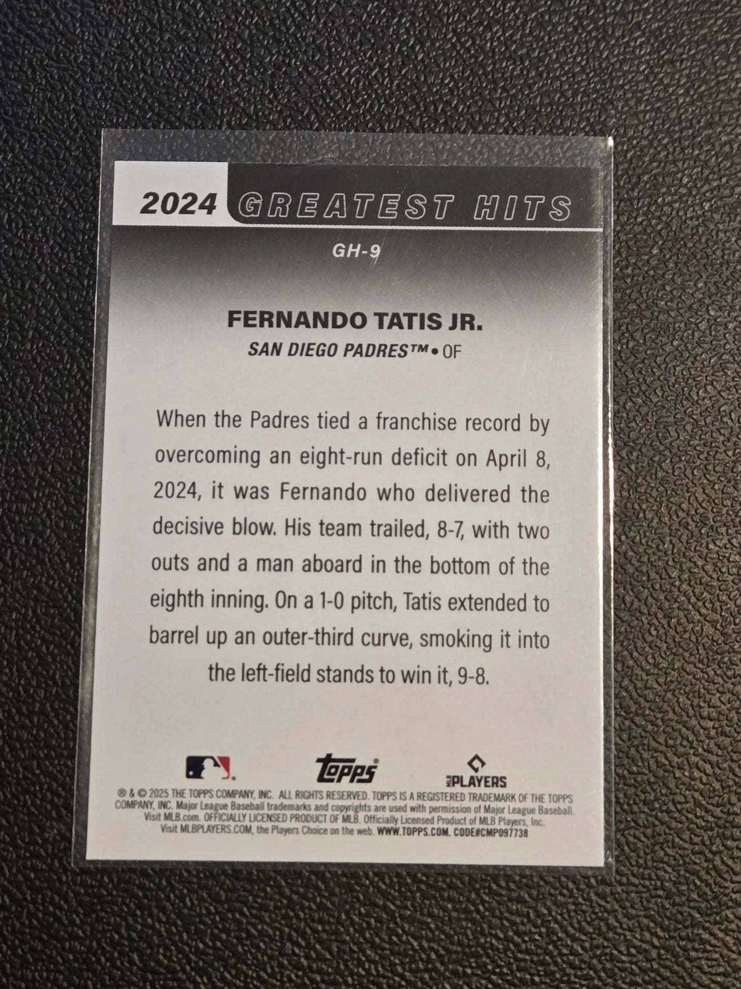 Fernando Tatis Jr. 2024 Greatest Hits baseball card from 2025 Topps series