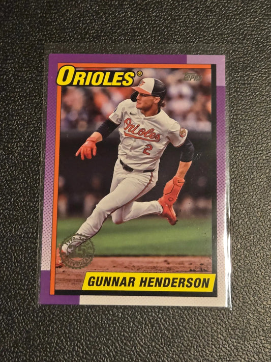 Baseball trading card of Gunnar Henderson from 2025 Topps Baseball 35th Anniversary series