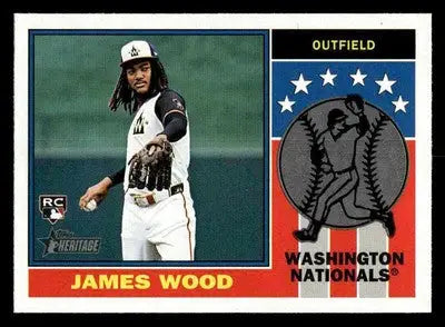 Baseball trading card of James Wood from Topps Heritage Player Icons series