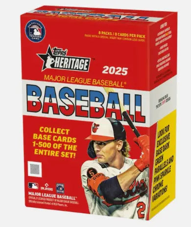 2025 Topps Heritage Baseball Blaster Box with base parallels and base chrome cards