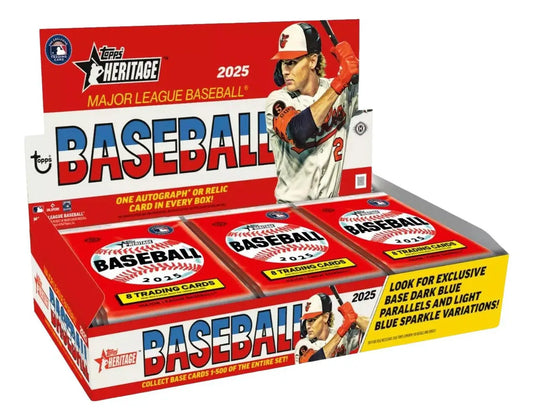 2025 Topps Heritage Baseball Hobby Box featuring notable Americans and base parallels