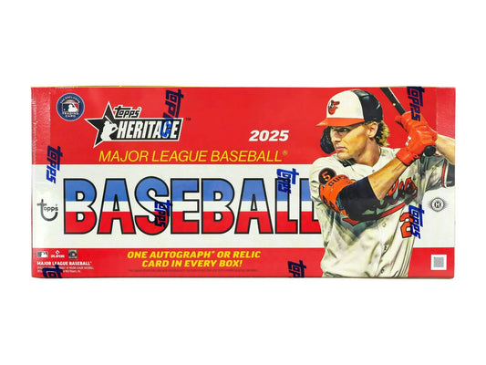 2025 Topps Heritage Baseball Hobby Box with notable Americans and base cards