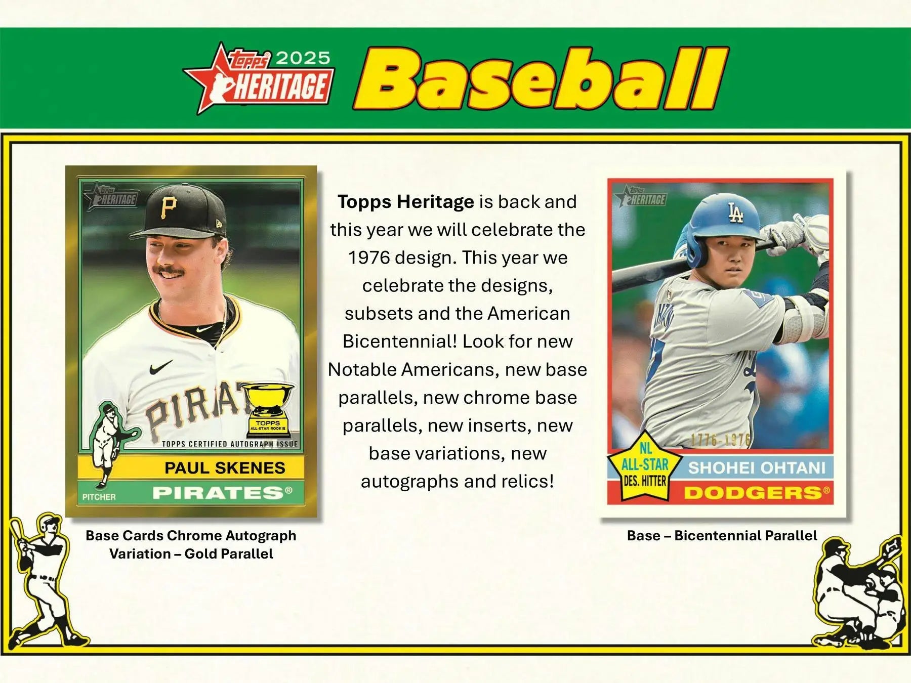 2025 Topps Heritage Baseball Mega Box with collectible base card and card chrome options
