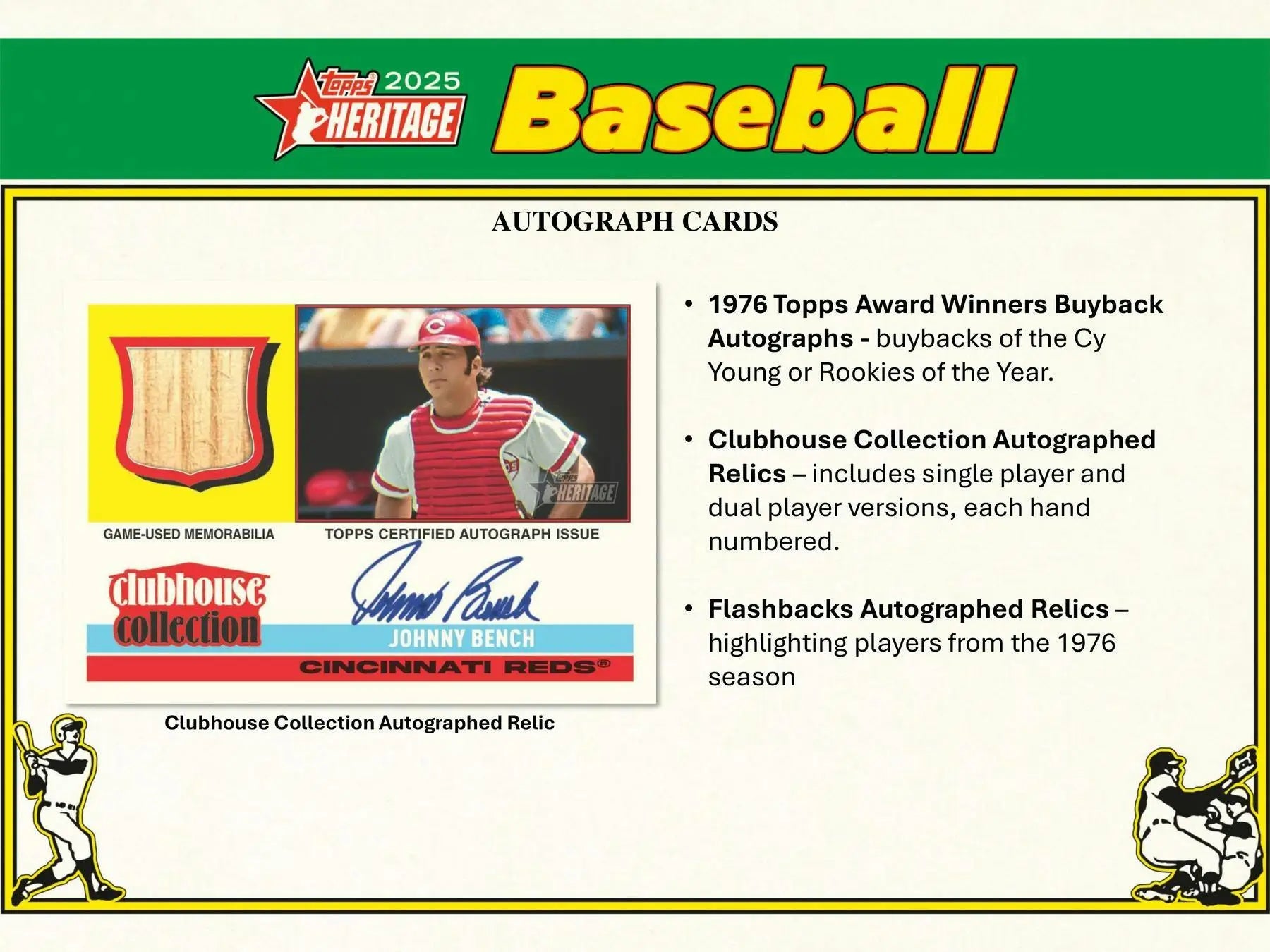 2025 Topps Heritage Baseball Mega Box with autograph cards and base card chrome options