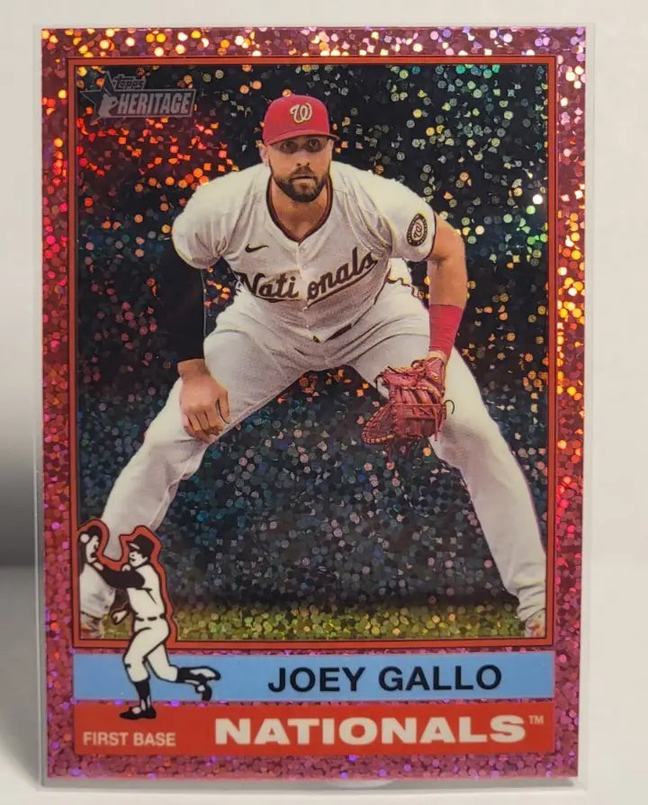 Heritage Joey Gallo baseball card from 2025 Topps Heritage Pink Sparkle series