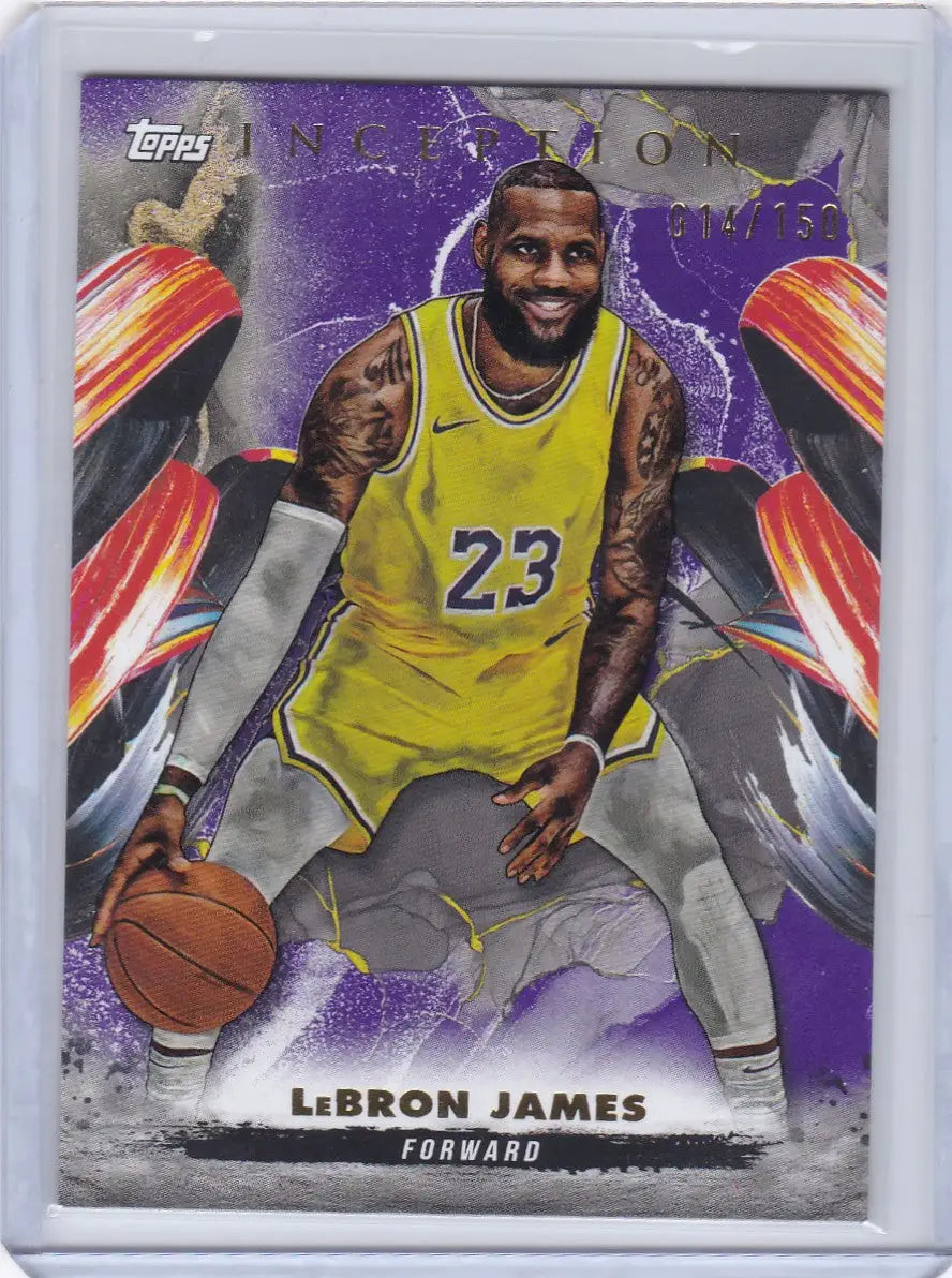 LeBron James Topps Inception basketball trading card featuring Los Angeles Lakers player