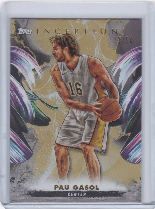 Topps Inception basketball card featuring Pau Gasol of the Los Angeles Lakers