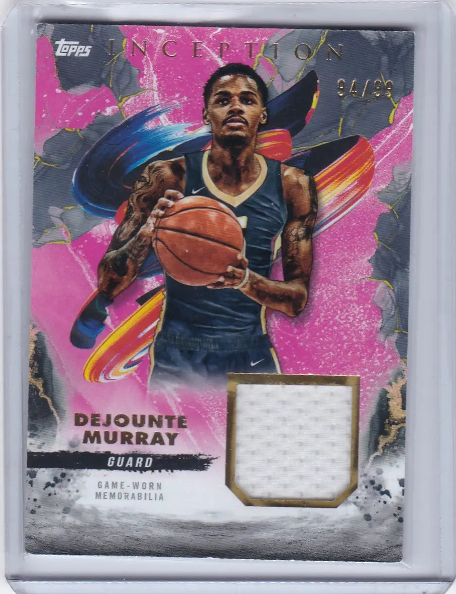 Dejounte Murray patch trading card from Topps Inception featuring game-worn memorabilia