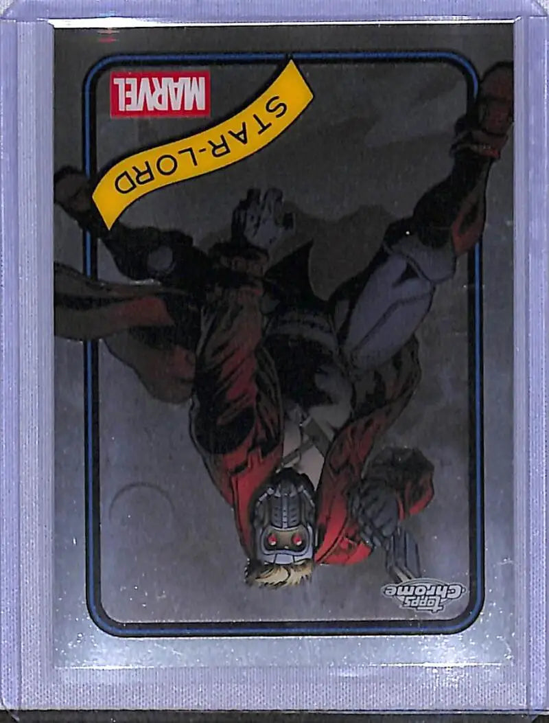 Star-Lord trading card from 2025 Topps Marvel Chrome collection featuring Marvel Chrome artwork