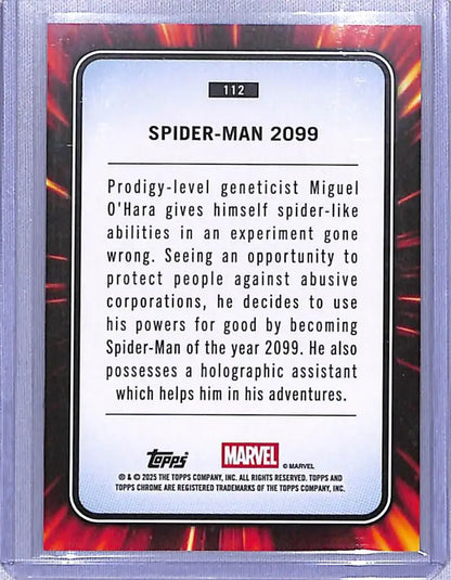 2025 Topps Marvel Chrome Spider-Man 2099 trading card for Marvel Chrome collectibles