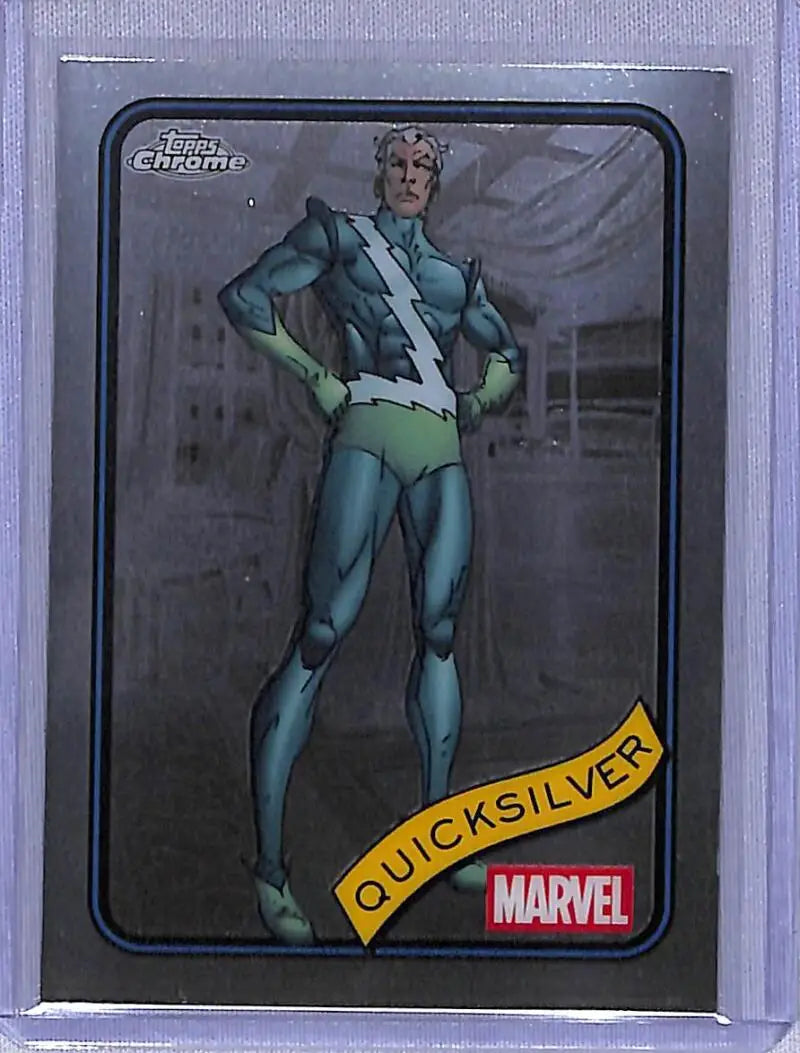 Quicksilver Marvel trading card from 2025 Topps Marvel Chrome series showing front side