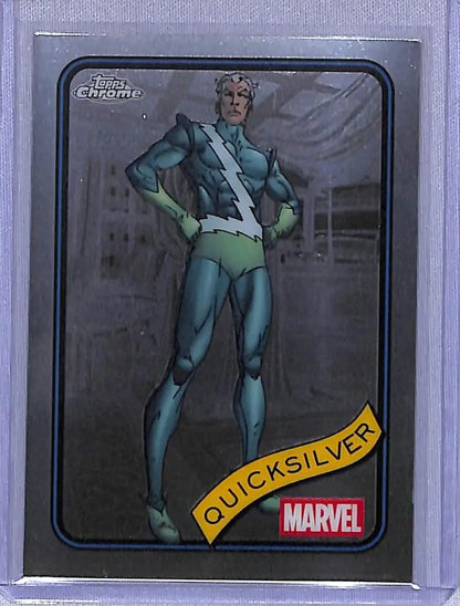 Quicksilver Marvel trading card from 2025 Topps Marvel Chrome series showing front side