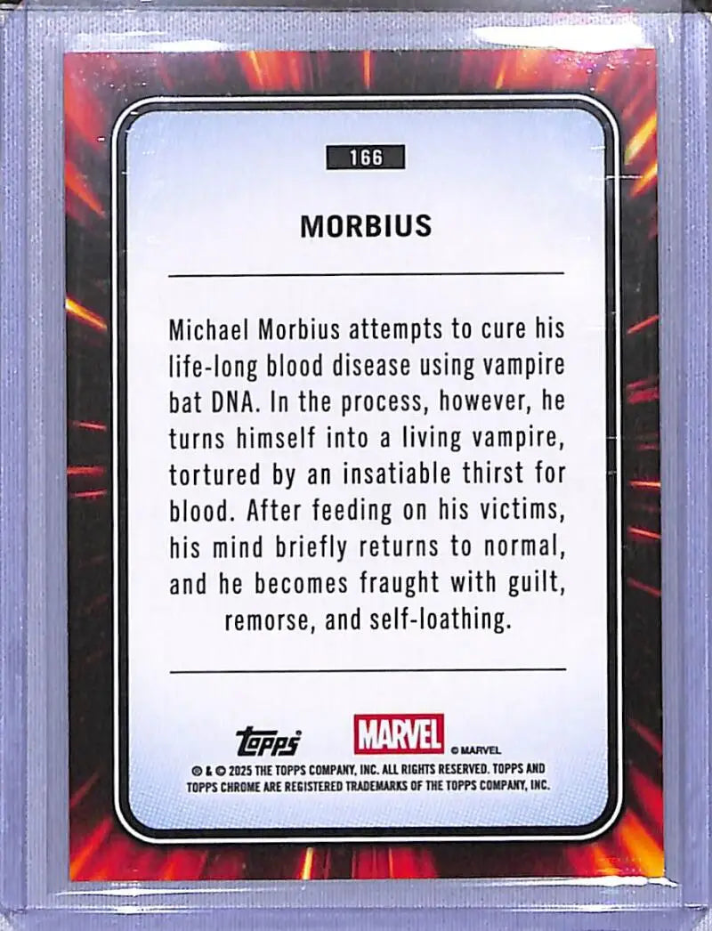 Morbius trading card from 2025 Topps Marvel Chrome Marvel Chrome collection
