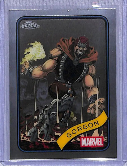 Gorgon Marvel Chrome trading card from 2025 Topps Marvel Chrome series displayed