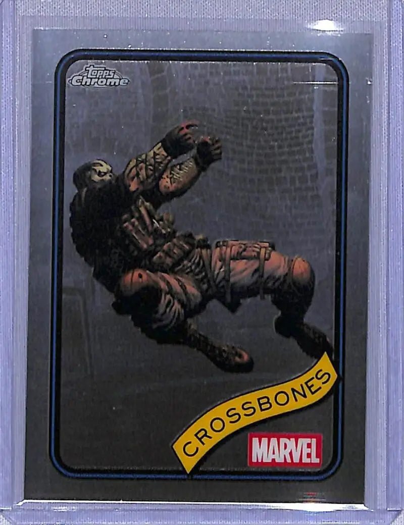 Marvel chrome trading card featuring Crossbones from 2025 Topps Marvel Chrome collection