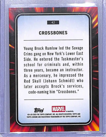Marvel Chrome Crossbones trading card from 2025 Topps Marvel Chrome series