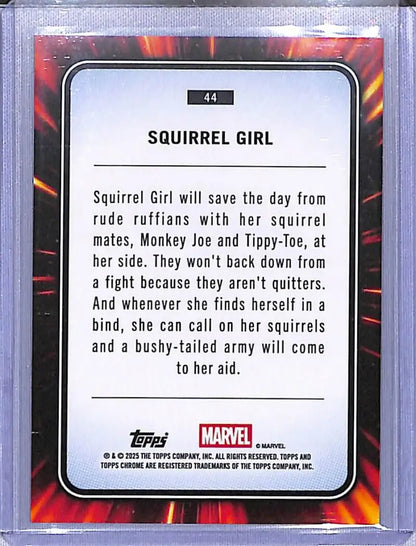 Squirrel Girl trading card from 2025 Topps Marvel Chrome series