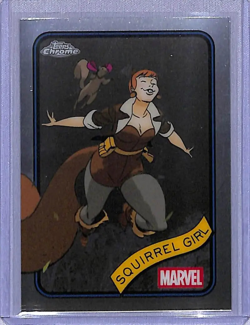 Squirrel Girl trading card from 2025 Topps Marvel Chrome series in NM-MT condition