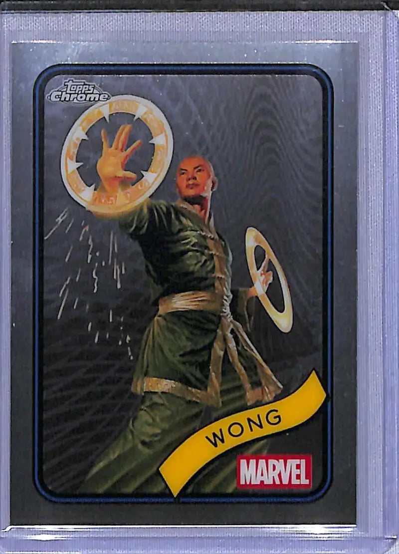Wong Marvel trading card from 2025 Topps Marvel Chrome series, NM-MT condition